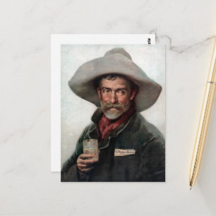 Spaanse rancherocowboy in oude westernsaloon briefkaart