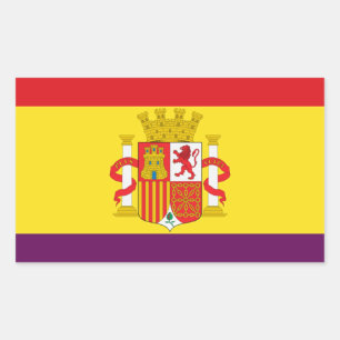 Spaanse Republikeinse vlag - Bandera República Esp Rechthoekige Sticker
