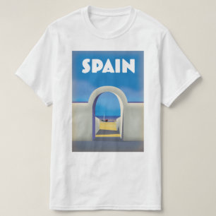 Spaanse retro vakantie kunst t-shirt