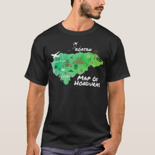 Spaanse Roatan Catracho Gift Proud Honduran Map T-shirt