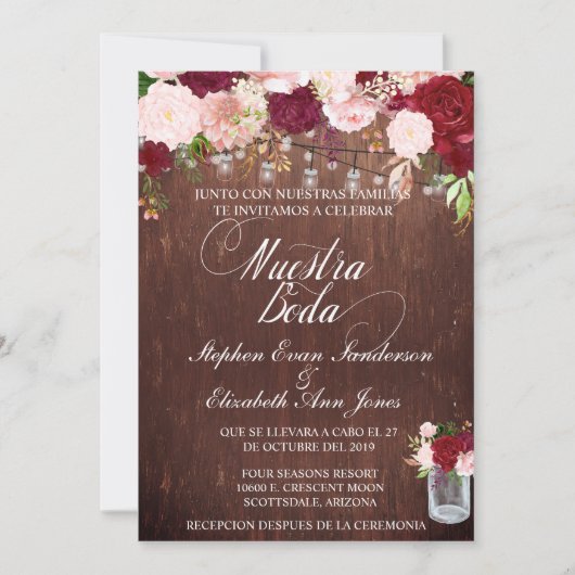 Spaanse robuuste houten Bourgogne roze metselvat Kaart (Voorkant)