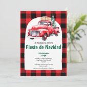 Spaanse Rode Fiesta de Navidad Kerstfeest Kaart (Staand voorkant)
