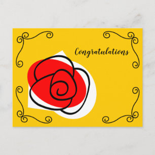 Spaanse Roos Hoeken Felicitaties Briefkaart