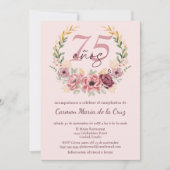 Spaanse Roze Elegant Bloemendansfeest ter ere van Kaart (Voorkant)