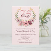 Spaanse Roze Elegant Bloemendansfeest ter ere van Kaart (Staand voorkant)