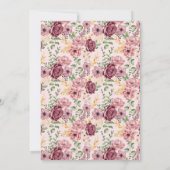 Spaanse Roze Elegante Bloemen 85ste Verjaardagsfee Kaart (Achterkant)