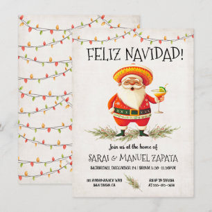 Spaanse Santa Claus Feliz Navidad Party Kaart