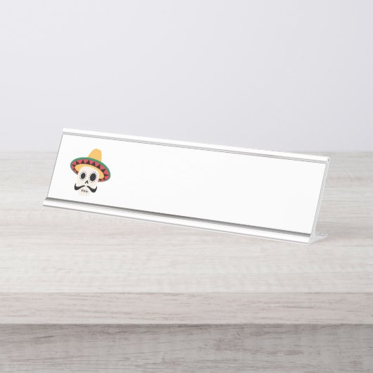 Spaanse schedel bureau naambordje (Voorkant)