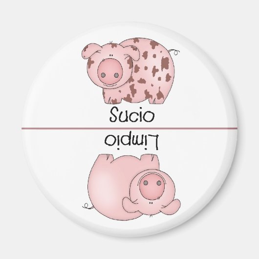 Spaanse schone vuile vaatwasser magneet (Voorkant)