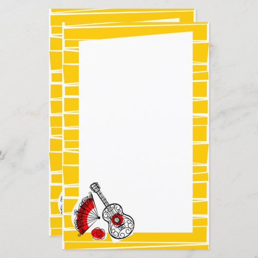 Spaanse Souvenirs Border Stripe paper 5,5x 8,5 (Voorkant / Achterkant)