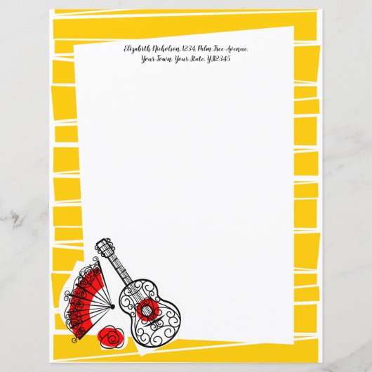 Spaanse Souvenirs Border Stripe Text 8.5 x 11 (Voorkant)