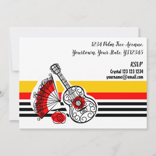 Spaanse Souvenirs Classic Stripe horizontal Kaart (Achterkant)