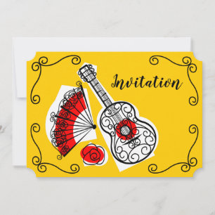 Spaanse Souvenirs Corners nodiging horizontaal uit Kaart