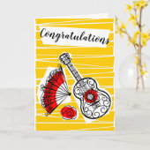 Spaanse Souvenirs Gefeliciteerd Inside Text Kaart (Gele Bloem)