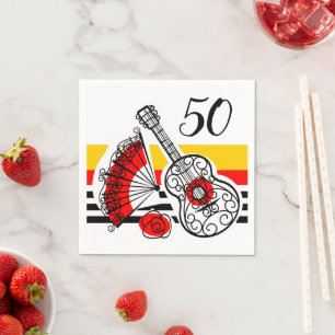 Spaanse Souvenirs Klassieke Stripe 50-jarige leeft Servet