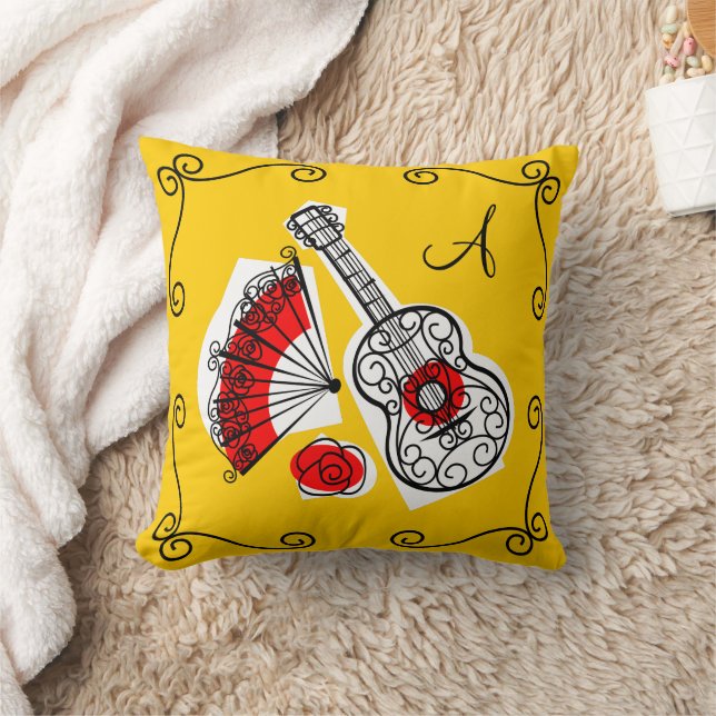 Spaanse Souvenirs "monogram" achteruit rood Kussen (Deken)