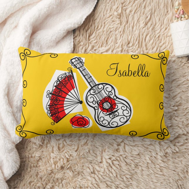 Spaanse Souvenirs "name" heeft de rode lendenbalk Kussen (Deken)