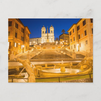 Spaanse Stappen, Trinità dei Monti kerk Rome Itali Briefkaart