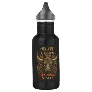 Spaanse Stier La Roja Vintage Voetbalfan Waterfles