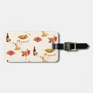 Spaanse stijl fiesta bagagelabel