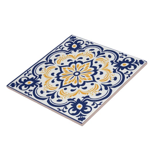 Spaanse stijl schattig patroon tegeltje (Zijkant)