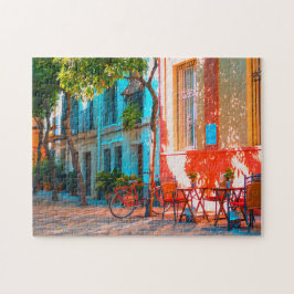Spaanse straat Cafe Jigzaag Puzzle Legpuzzel