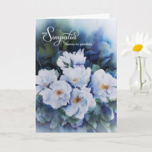 Spaanse Sympathie Met Medeleven Blauwe Bloemen Kaart