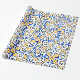 Spaanse tegels - Azulejo Blue, Yellow and White Cadeaupapier