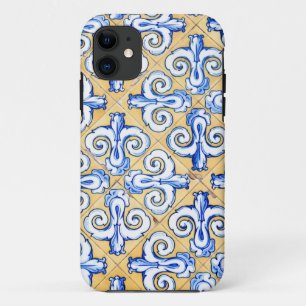 Spaanse tegels - Azulejo Blue, Yellow and White iPhone 11 Hoesje