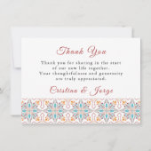 Spaanse tegels - Hartelijk dank Kaart (Achterkant)