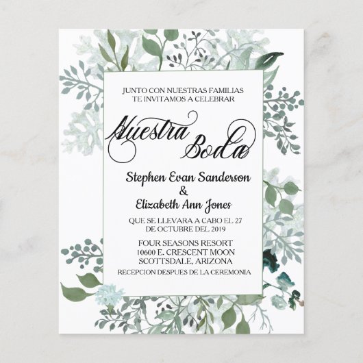 Spaanse Trouw Groene Budget Onze Bruiloft (Voorkant)