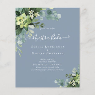 Spaanse Trouwdag NUESTRA BODA Eucalyptus Groene Bl Flyer