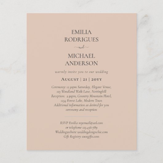 Spaanse Trouwkaarten Tweetalig Budget Bruiloft Flyer (Achterkant)