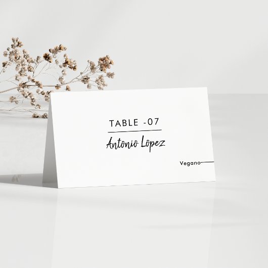 Spaanse trouwplaats kaart met maaltijdkeuze & menu