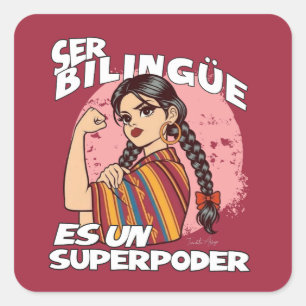 Spaanse tweetalige leraar ESL Maestra Bilingüe Vierkante Sticker
