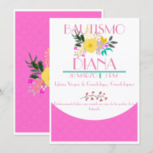 Spaanse uitnodiging, Bautizo Invitación niña Kaart