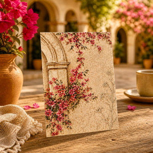 Spaanse Vintage Boog Bloem Tuin Romantiek Notitiekaartje