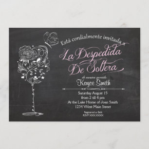 Spaanse Vintage Wijnglas Bruidsdouche INvitation Kaart