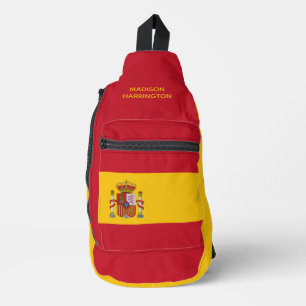 Spaanse vlag aangepaste naam sling bag