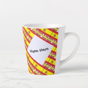 Spaanse vlag betegeld gepersonaliseerd  latte mok