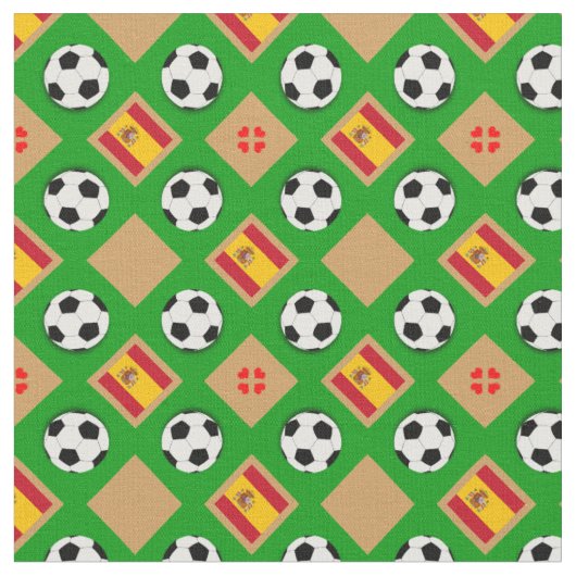 Spaanse vlag en Voetbal/mode Football Spanje Stof (Close Up)