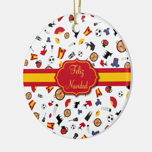 Spaanse vlag Feliz Navidad Ornament (Links)