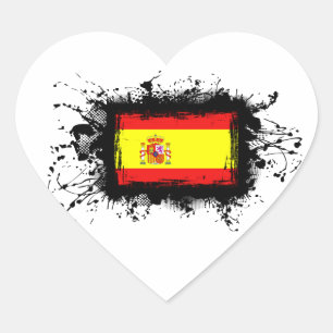 Spaanse vlag hart sticker