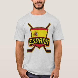 Spaanse vlag hockey Logo, met achterkant print T-shirt