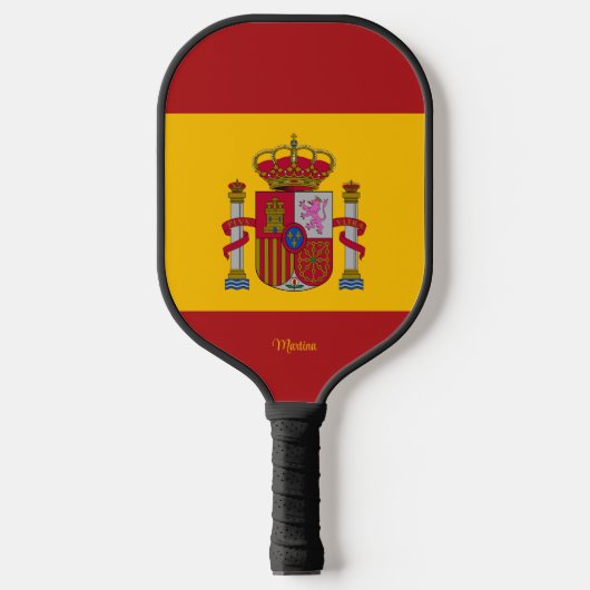 Spaanse vlag met Jouw naam Pickleball Paddle (Voorkant)