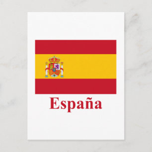 Spaanse vlag met naam in het Spaans Briefkaart