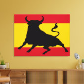 Spaanse vlag met stier canvas afdruk (Insitu (Woonkamer))