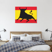 Spaanse vlag met stier canvas afdruk (Insitu (Slaapkamer))