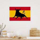 Spaanse vlag met stier poster (Keuken)