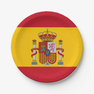 Spaanse vlag papieren bordje